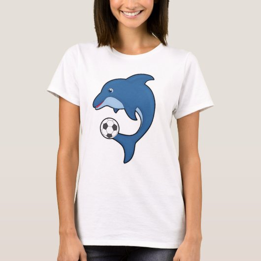 Dolphin als voetbalspeler met Voetbal T-shirt (Voorkant)
