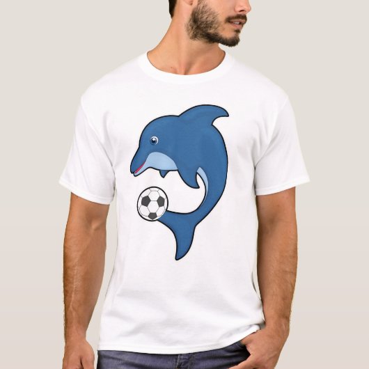 Dolphin als voetbalspeler met Voetbal T-shirt (Voorkant)