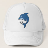 Dolphin als voetbalspeler met Voetbal Trucker Pet (Voorkant)