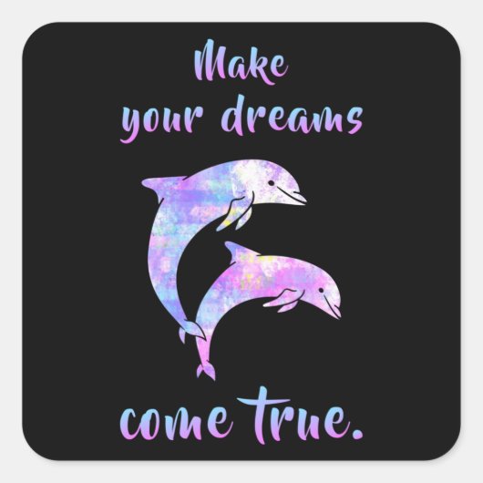 Dolphin Animal Zee Ocean Water Funny Gift Vierkante Sticker (Voorkant)