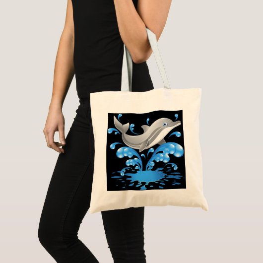 Dolphin animatieontwerp tote bag (Voorkant (product))