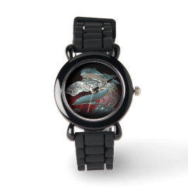 Dolphin art gedrukte aangepaste horloges