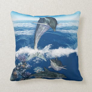Dolphin Art Polyester Sierkussen 16 x 16 inch