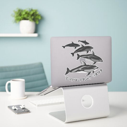 Dolphin Art Stickers - Aangepaste Dolphin Decalen (Laptop op bureau)
