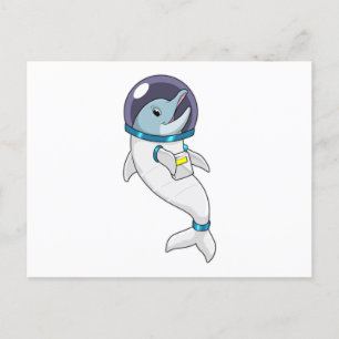 Dolphin as Astronaut in Costume Briefkaart