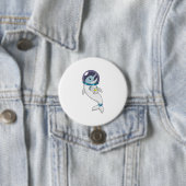 Dolphin as Astronaut in Costume Ronde Button 7,6 Cm (In situ)