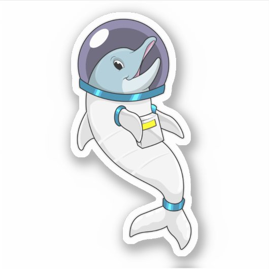 Dolphin as Astronaut in Costume Sticker (Voorkant)