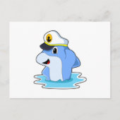 Dolphin as Captain with Hat Briefkaart (Voorkant)