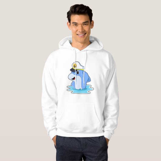 Dolphin as Captain with Hat Hoodie (Voorkant volledig)