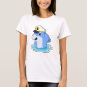 Dolphin as Captain with Hat T-shirt (Voorkant)