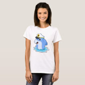 Dolphin as Captain with Hat T-shirt (Voorkant volledig)