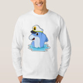 Dolphin as Captain with Hat T-shirt (Voorkant)