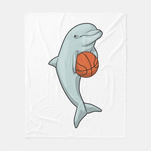 Dolphin at Basketball Sports Fleece Deken (Voorkant)