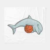 Dolphin at Basketball Sports Fleece Deken (Voorkant (Horizontaal))