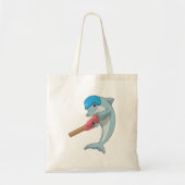 Dolphin at Cricket with Cricket bat Tote Bag (Voorkant)