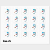 Dolphin at Cricket with Cricket bat Vierkante Sticker (Vel)