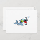 Dolphin at Diving with Water bubbles.PNG Briefkaart (Voorkant / Achterkant)