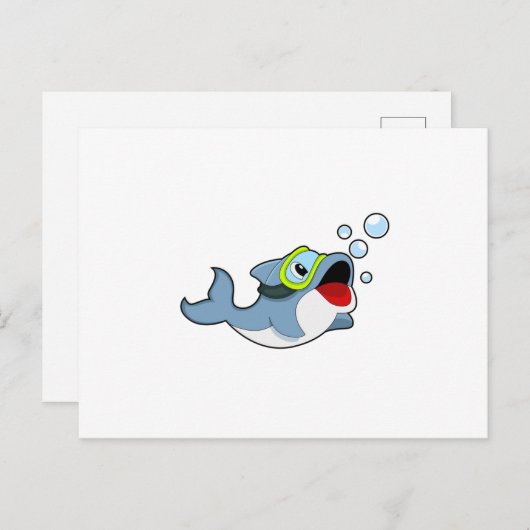 Dolphin at Diving with Water bubbles.PNG Briefkaart (Voorkant / Achterkant)