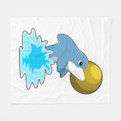 Dolphin at Swimming with Moon Fleece Deken (Voorkant (Horizontaal))