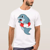Dolphin at Swimming with Swim ring T-shirt (Voorkant)