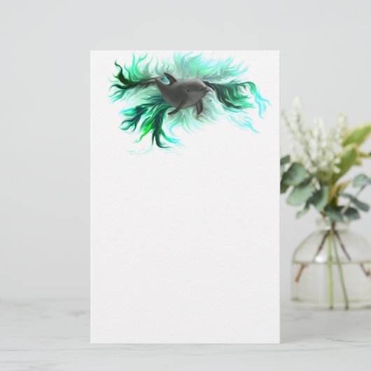 Dolphin Baby Briefpapier (Staand voorkant)