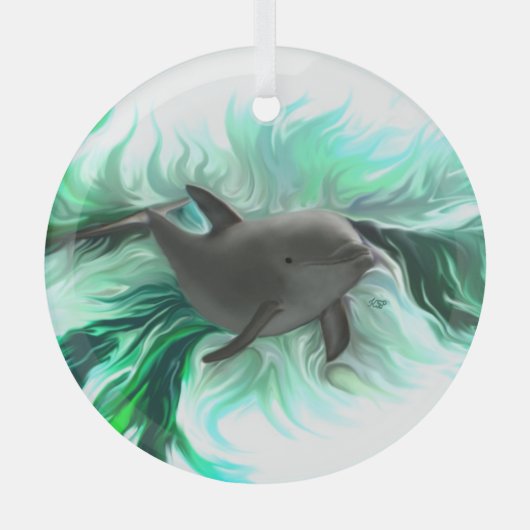 Dolphin Baby Glas Ornament (Voorkant)