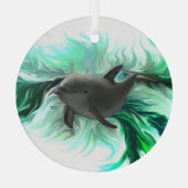 Dolphin Baby Glas Ornament (Achterkant)