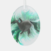 Dolphin Baby Glas Ornament (Voorkant links)