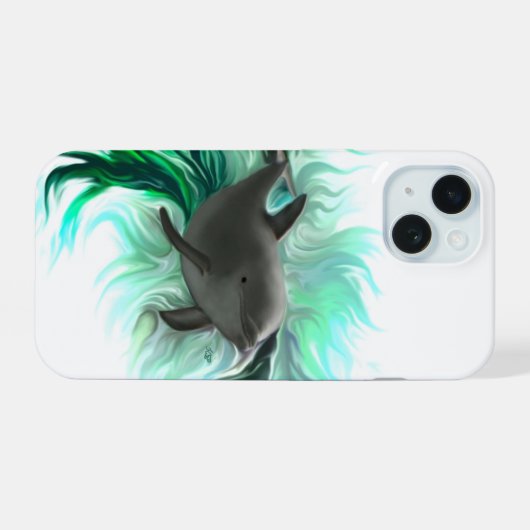 Dolphin Baby iPhone 15 Case (Achterkant horizontaal)