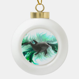 Dolphin Baby Keramische Bal Ornament