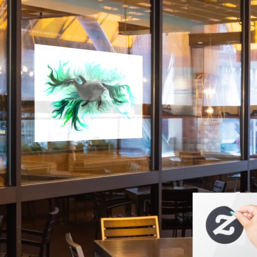 Dolphin Baby Raamsticker (Restaurant Raam)