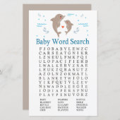 Dolphin Baby shower Word Search Game (Voorkant / Achterkant)