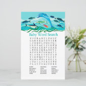 Dolphin Baby shower Word Search Game (Staand voorkant)