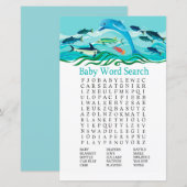 Dolphin Baby shower Word Search Game (Voorkant / Achterkant)