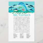 Dolphin Baby shower Word Search Game (Voorkant)