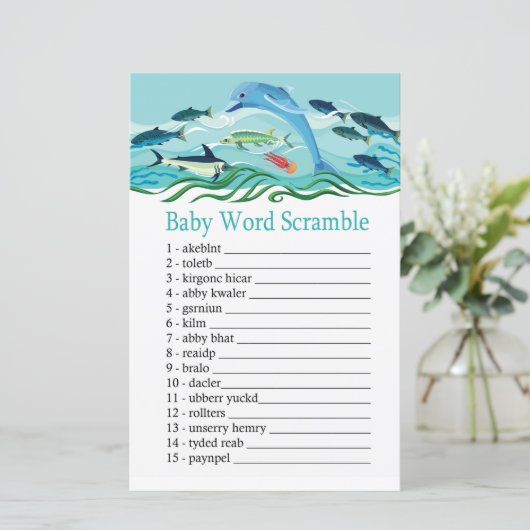 Dolphin Baby word scramble game (Staand voorkant)