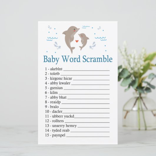 Dolphin Baby word scramble game (Staand voorkant)