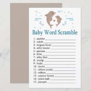 Dolphin Baby word scramble game