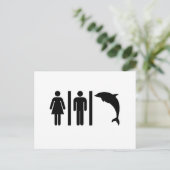 Dolphin Bathroom Briefkaart (Staand voorkant)