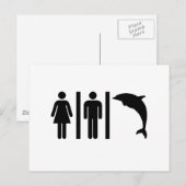 Dolphin Bathroom Briefkaart (Voorkant / Achterkant)