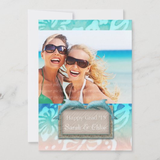 Dolphin Beach Afstudeerder Luau Party Aankondiging (Voorkant)