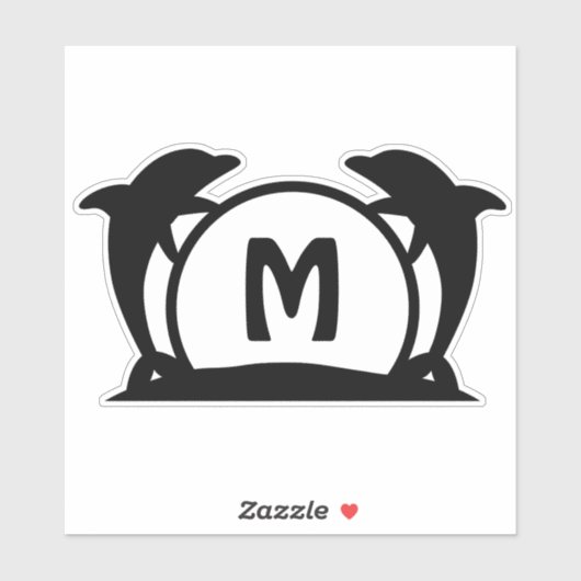 Dolphin Beach Front Mailbox Adres Sticker (Vel)