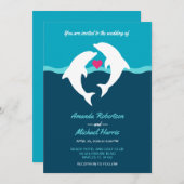Dolphin Beach Wedding Kaart (Voorkant / Achterkant)