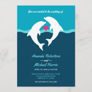 Dolphin Beach Wedding Kaart