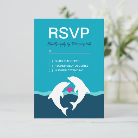 Dolphin Beach Wedding RSVP (Staand voorkant)