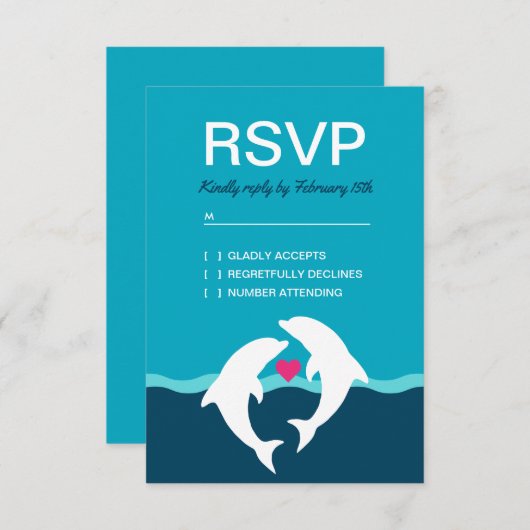 Dolphin Beach Wedding RSVP (Voorkant / Achterkant)