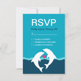 Dolphin Beach Wedding RSVP Kaartje