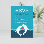 Dolphin Beach Wedding RSVP Kaartje (Staand voorkant)