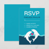 Dolphin Beach Wedding RSVP Kaartje (Voorkant / Achterkant)