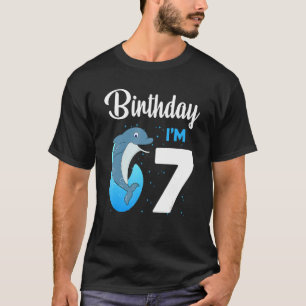 Dolphin Birthday 7 jaar oude Kinder jongens Dolphi T-shirt